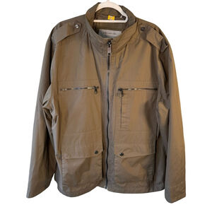 Marc New York Men's Brown Utility Military Jacket Size XXL Lightweight Casual